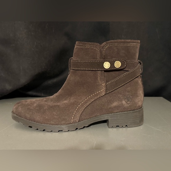 NWOT Ariat Waterproof Charlie Bootie in Chocolate Suede size 9.5 - Picture 12 of 15